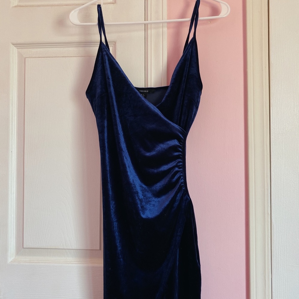 forever | velvet dress - navy blue ♡